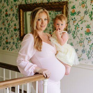 Light Pink Midi Maternity Dress